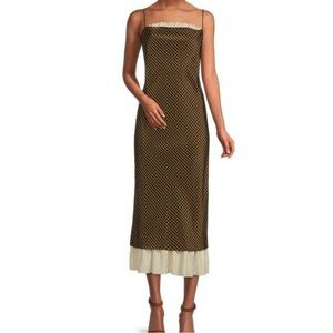 ANTONIO MELANI x Courtney Grow Bond Gingham Print Flutter Hem Midi Dress size 8